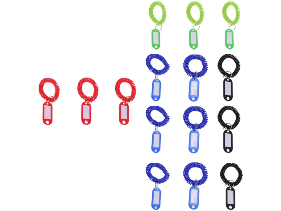 Pulseira espiral de plástico Doitool, leve e fácil de remover, para identificação de chaveiros, laptops e outros dispositivos. Pacote com 22 unidades.