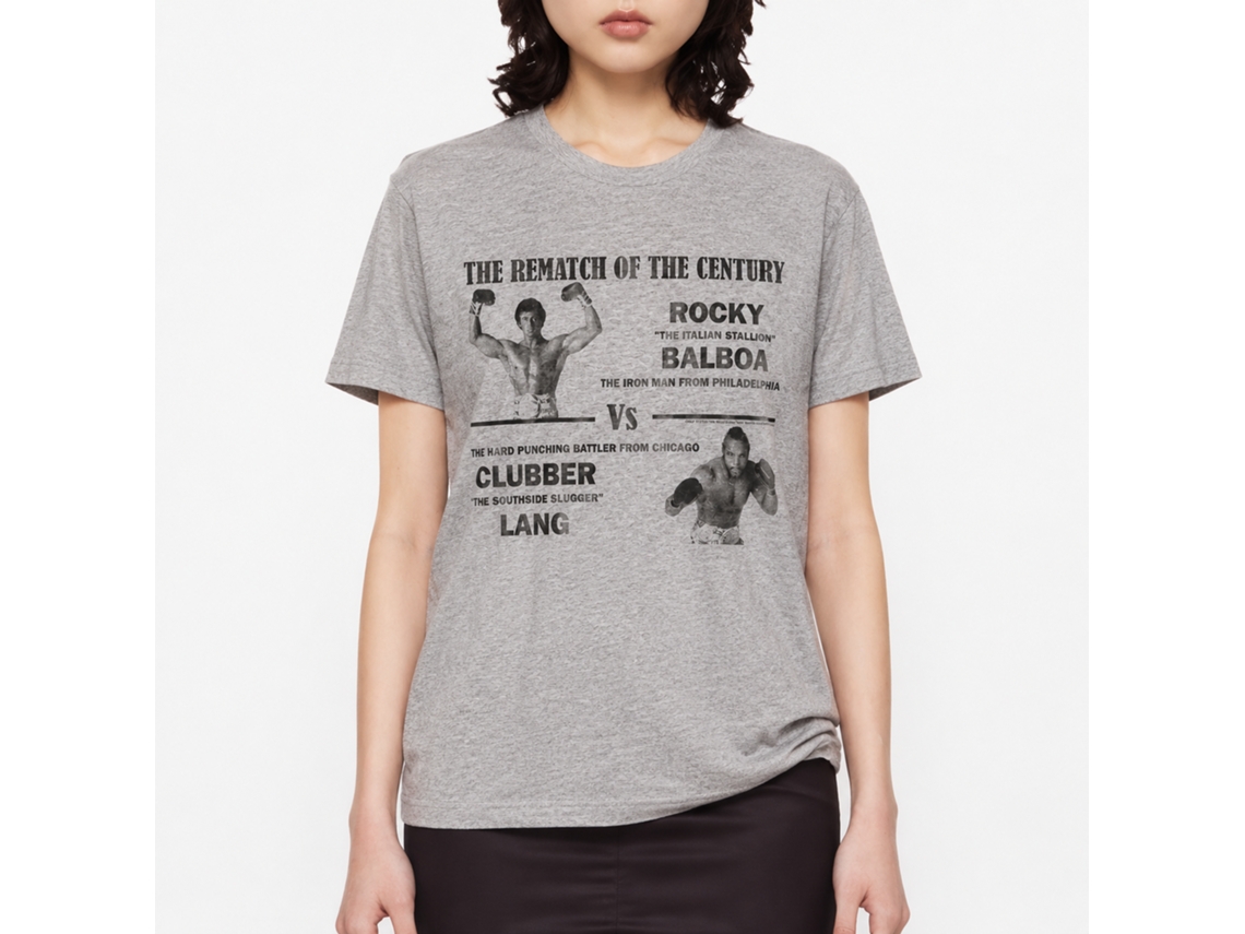 Rockinstone Rocky Movie Match Of The Century Heather Gray Adult T-shirt Size:xxl