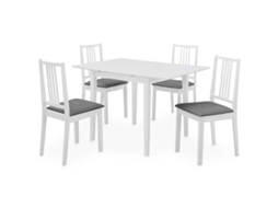 Vidaxl 5 Pcs Conjunto De Jantar Mdf Branco