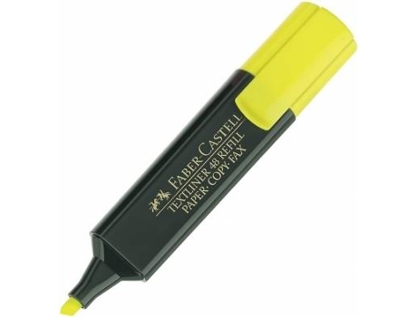 FABER-CASTELL TEXTLINER, Marcador, Ponta Biselada 1 mm - 5 mm, Tecnologia de tinta líquida, Amarelo Florescente