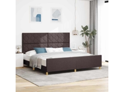 Vidaxl Estrutura Da Cama Castanho Escuro 200 X 200 Cm Tecido