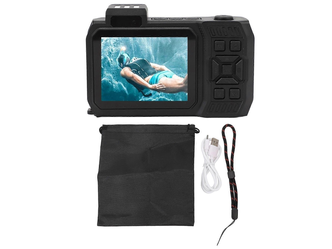 Câmara Fotográfica Subaquática 4k 65mp Com Ecrã Duplo De 2,88 E 1,44 Polegadas E Foco Automático