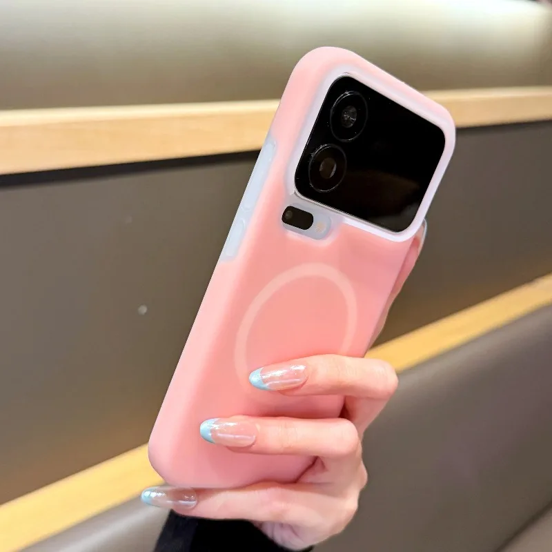 Capa Protetora Magnética De Silicone Líquido (rosa Escuro) Para Xiaomi 15s Pro, Capa Fosca Macia.