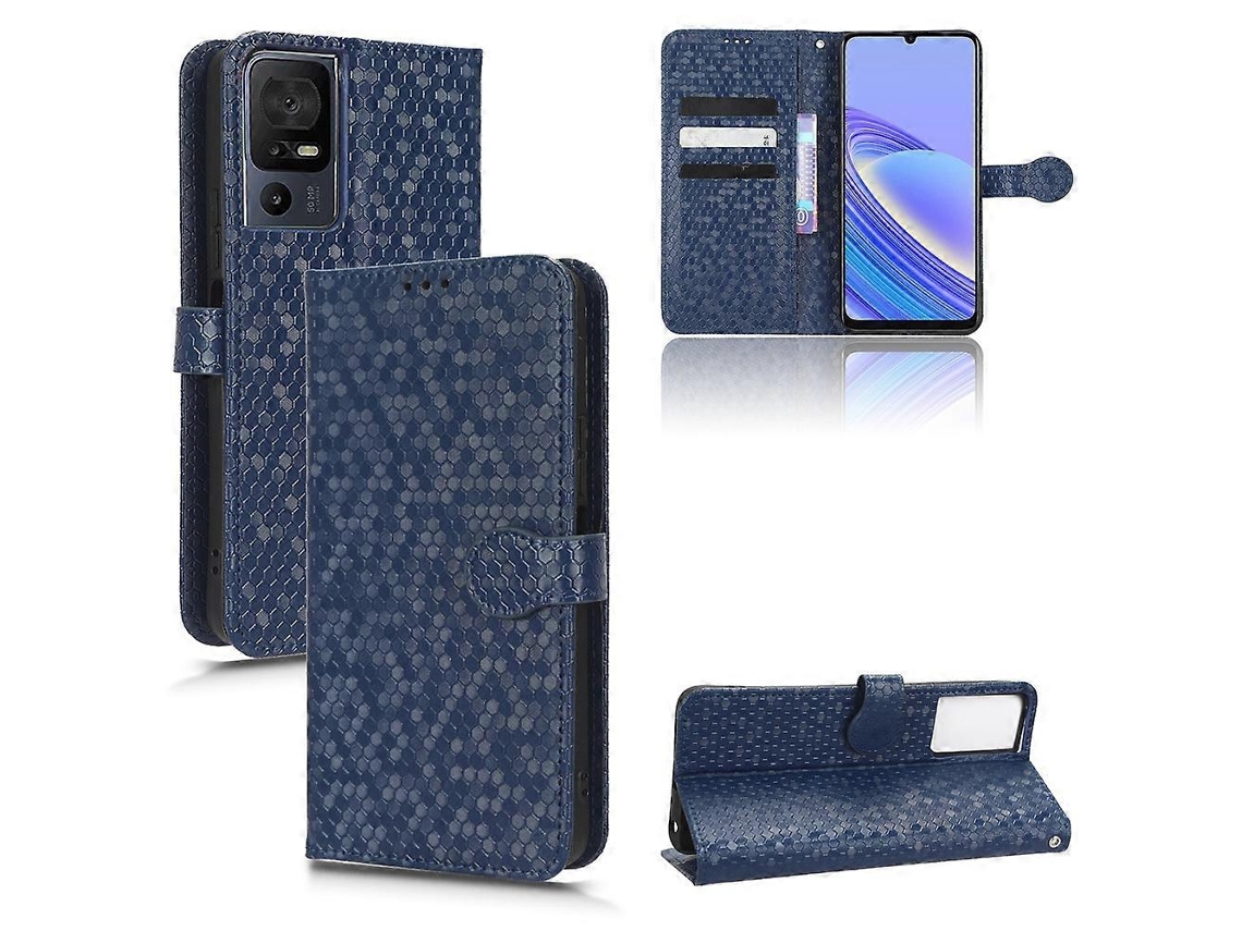 Capa De Couro Com Textura De Favo De Mel Para Celular Tcl 40 Se