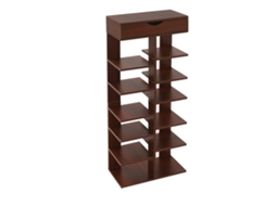 Organizador vertical de sapatos com 7 níveis, autônomo, marrom (OEM)
