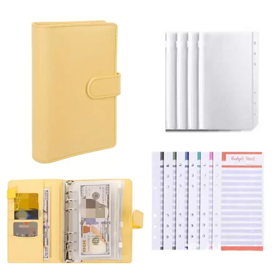 (amarelo, A6) 5 Folhas Soltas Para Planejamento Orçamentário, Tamanho A6, Incluindo 5 Envelopes.