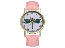Reloj De Pulsera De Cuero Pu Con Números Romanos Y Patrón Animal Moda (rosa)