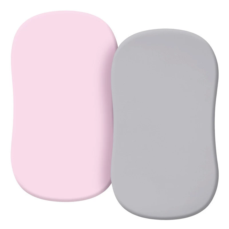 Jogo de Lençóis para Ninho de Bebé EIFSON 0 24 Meses Microfiber Elástico Lavável 2 Unid 81x43cm (rosa Cinza)
