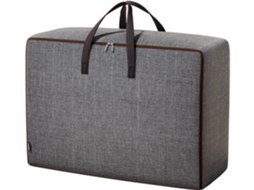 Saco Grande Para Guardar Debaixo Da Cama Com Fecho De Correr, 60l, Em Tecido Oxford, Para Edredons, Cobertores E Roupas, Cinza, 60x40x25cm