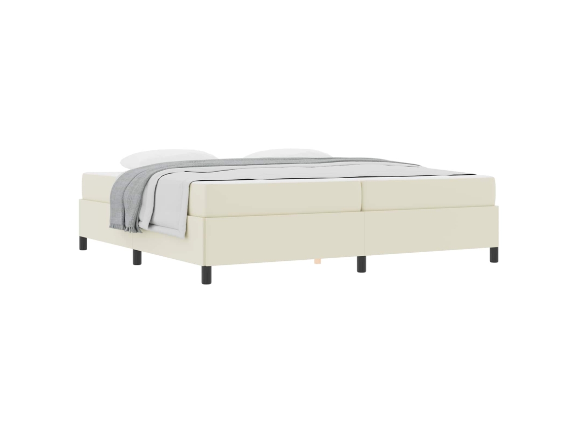 Estrutura da Cama com Colchão Creme Tecido MAISON EXCLUSIVE 200x200 cm