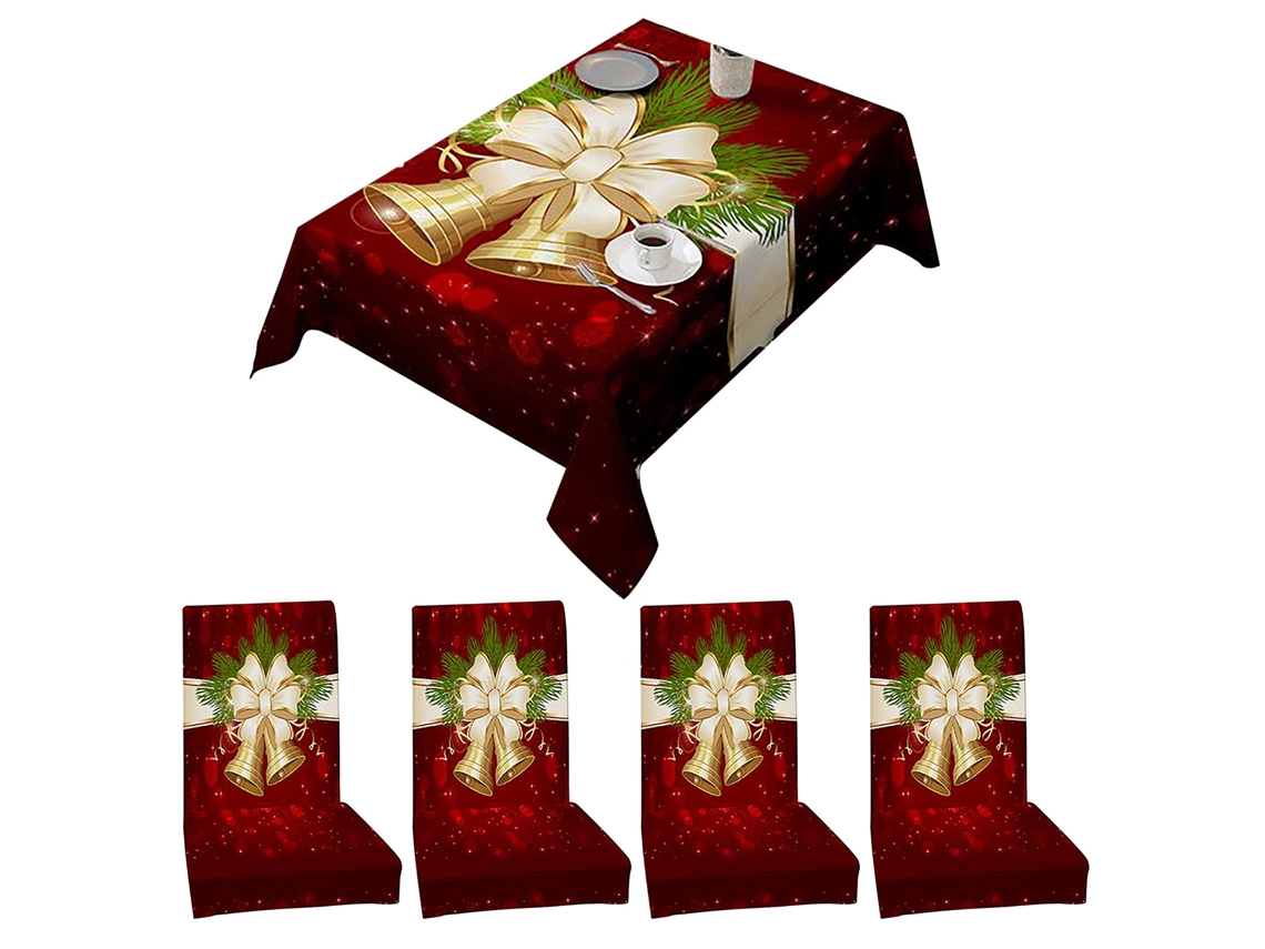 Capa de Cadeira de Natal e Toalha de Mesa Decoração de Natal