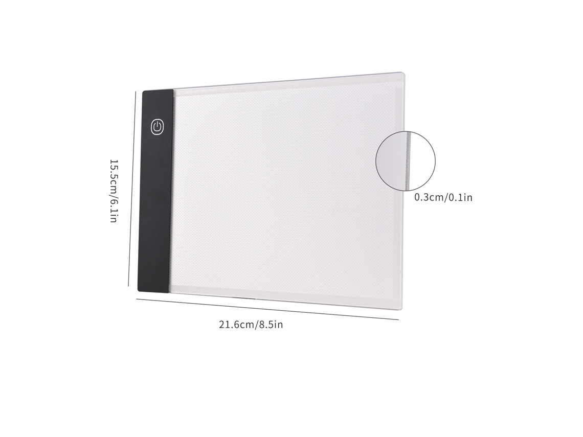 Tábua de Luz Led Ultra fina 3mm A5 com Brilho Ajustável