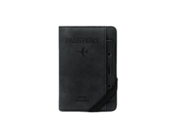 Porta Passaporte De Viagem, Cor Preto, Com Proteção Rfid, Adequado Para Aeroportos, Férias, Cruzeiros E Viagens Profissionais