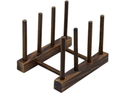 Escorredor De Teca Para Organizador Multifuncional, Organizador De Pratos De Bambu, Design Dobrável, Armazenamento Compacto, Madeira Natural, Material