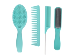 2026 set de 4 Pentes Profesionales para Cabelo Desenredar Pente de Cabelo Ferramenta de Estilismo para Casa Salão Viagem Caixa Verde