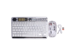 Combo Silencioso De Teclado E Mouse Sem Fio Bt5.1 Branco