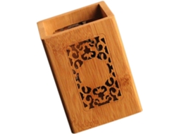 Porta Lápis De Bambu Misppro Casa, Escritório, Computador, Acessórios, 11x 8x 8cm