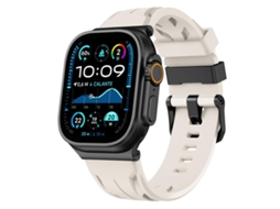 Bracelete para Apple Watch 42/41/40/38mm Silicone Preta com Fivela de Pino Preto XIAOMOYU