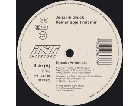 Vinil Keiner Spielt Mit Mir Intercord