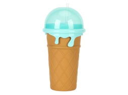 Copa De Smoothies Congelados Reutilizável De Silicone 500ml Com Copo Diy Para Festa Marrom