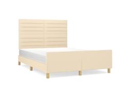 Bed Frame With Headboard, Bed Frames With Headboards Vidaxl Creme Tecido (140 X 200 Cm)