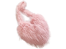 Bolsa De Ombro Feminina Elegante Em Formato De Coração De Pelúcia, Bolsa Moderna Com Franjas Para Todos Os Gostos.