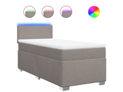 Box Spring Bed, Box Spring Beds Vidaxl Cinzento-acastanhado Tecido (90 X 190 Cm)