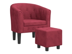 Tub Chair, Tub Chairs Vidaxl Vermelho Veludo