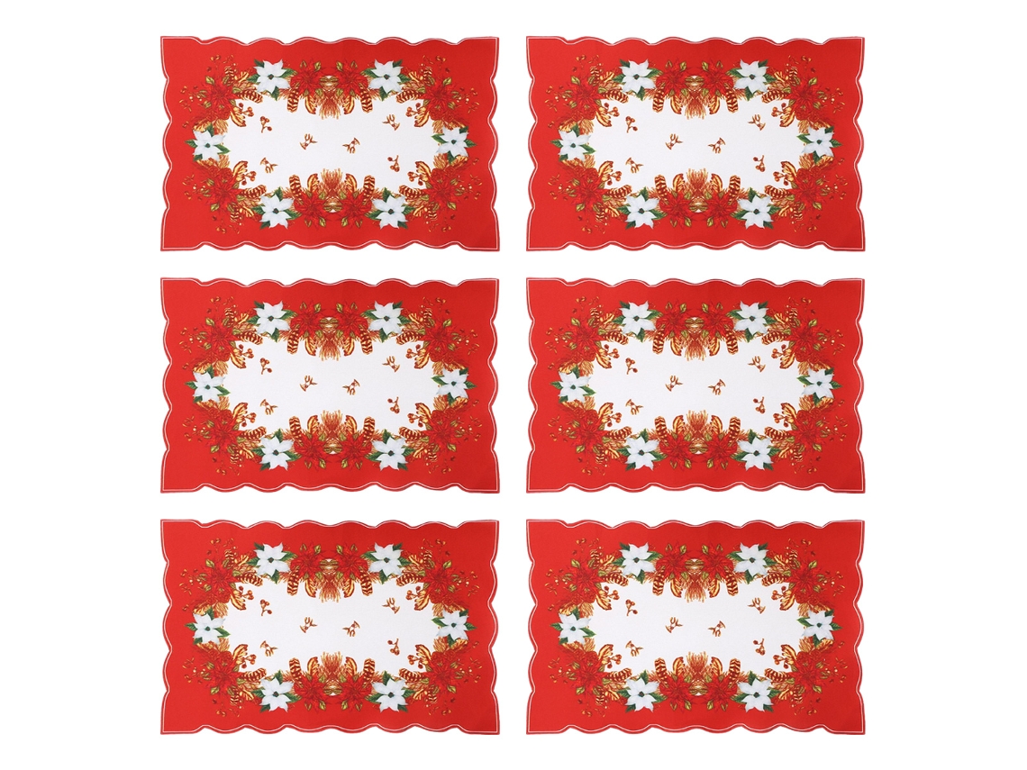 Jogo Americano de Natal Tecido Impresso Decoração para Mesa RNEMITERY