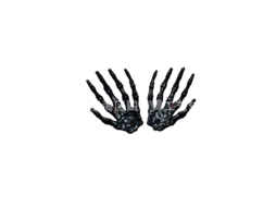 Laxiscreed Mão Esqueleto Decorativa Em Plástico Fluorescente Para Halloween, Mau-chan, Objeto De Brincadeira, Par Preto Compacto