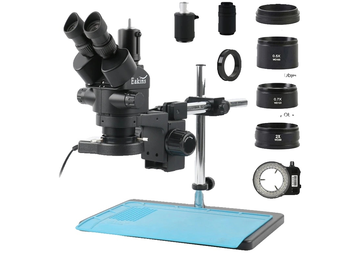 Microscópio Estéreo, Ampliação De Zoom 3.5x-90x, Luz De Anel Led, 3.5x-90x