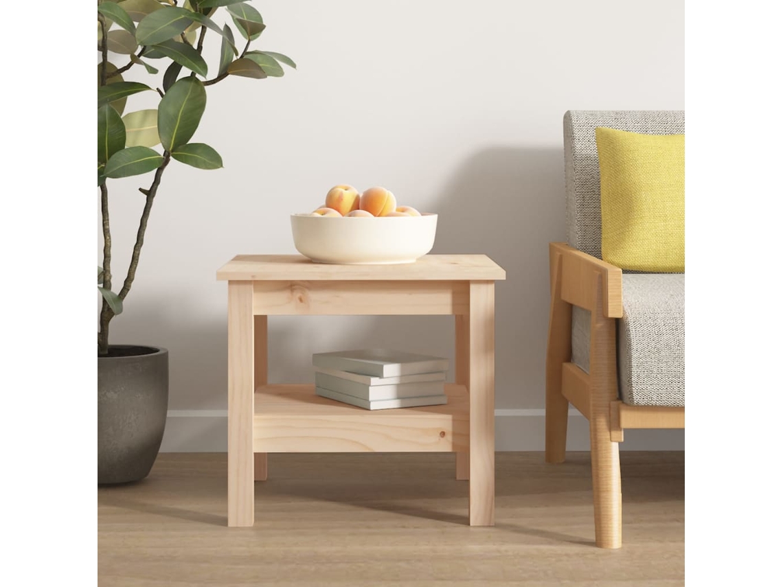 Vidaxl Mesa De Centro 45x45x40 Cm Madeira Maciça Pinho