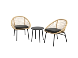 Conjunto De Mesa, Móveis De Jardim, 2 Poltronas E Amarelo, Pátio De Raitan