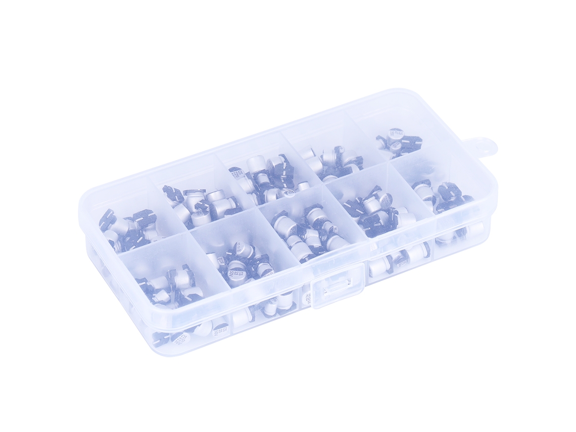 Kit de Capacitores Eletrolíticos Smd 200 Peças 10 Valores 10 50v 1 470uf S/MARCA