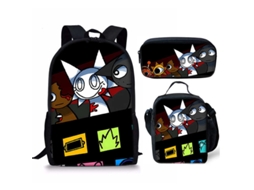 Conjunto De Mochilas Estudantis Sprunki Com Três Peças Mochila Desenho Animado, Bolsa Ombro E Estojo 28 Aquaforge