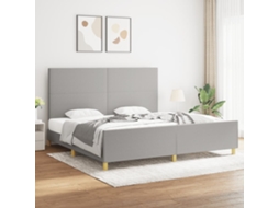 Vidaxl Estrutura De Cama Sem Colchão 200x200 Cm Tecido Cinzento-claro