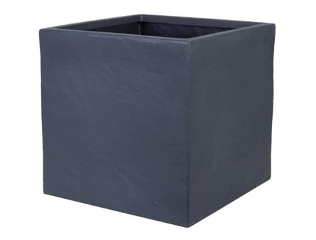 Vaso De Flores Strata L Quadrado Riven Ø 38.5cm X 46.5cm H Cor Grafite