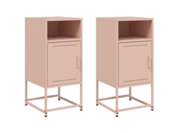 Bedside Cabinet, Bedside Cabinets Vidaxl Cor-de-rosa Aço (n/a)