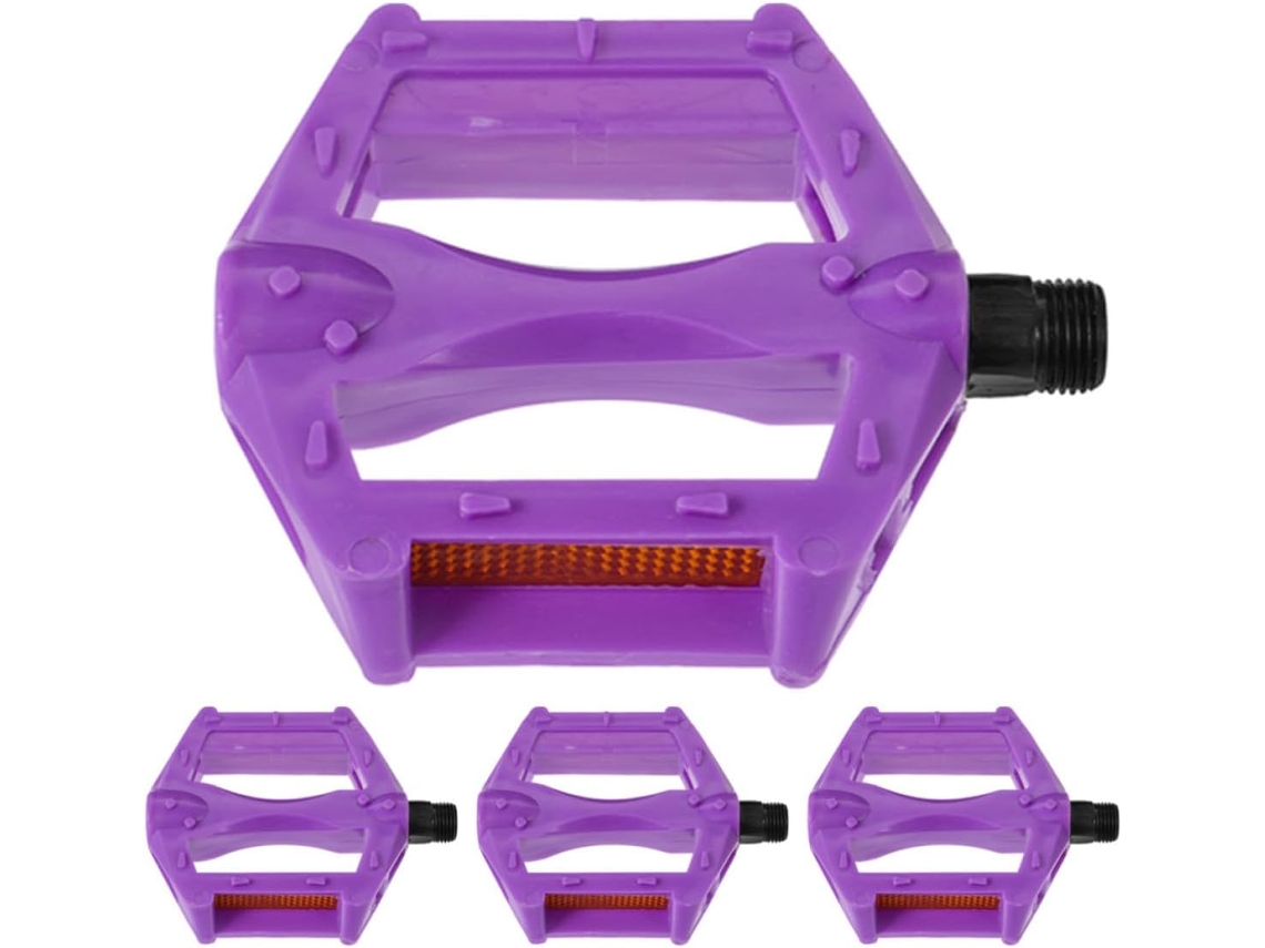 2 Pares De Pedais Mountain Bike, Plástico E Ferro Roxos Para Ciclismo