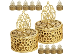 Caixa De Doces De Plástico Dourado Com 12 Peças, Tema De Halloween.