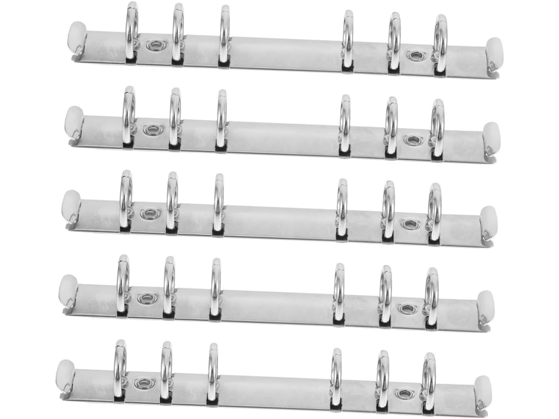 Conjunto De 5 Argolas Para Fichário Folhas Soltas, Com Insertos Expansíveis Metal Cadernos E Agendas, Ideal