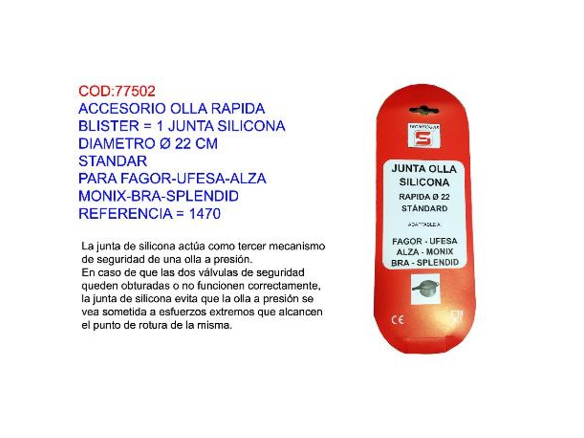Accesorio olla rapida bl 1 junta silicona ø 22 cm standar 1470