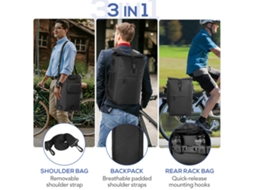 Bolsa para Bicicleta Mali 3 em 1 à prova d'água com compartimento para laptop | S/MARCA