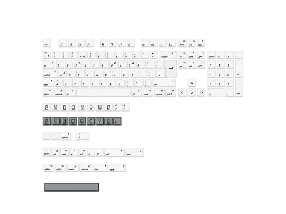 Lurelia Keycaps Profile Keys Keys Conjunto Mac Iso Branca Pbt Perfil Xda 144 Keys Para Teclado Mecânico