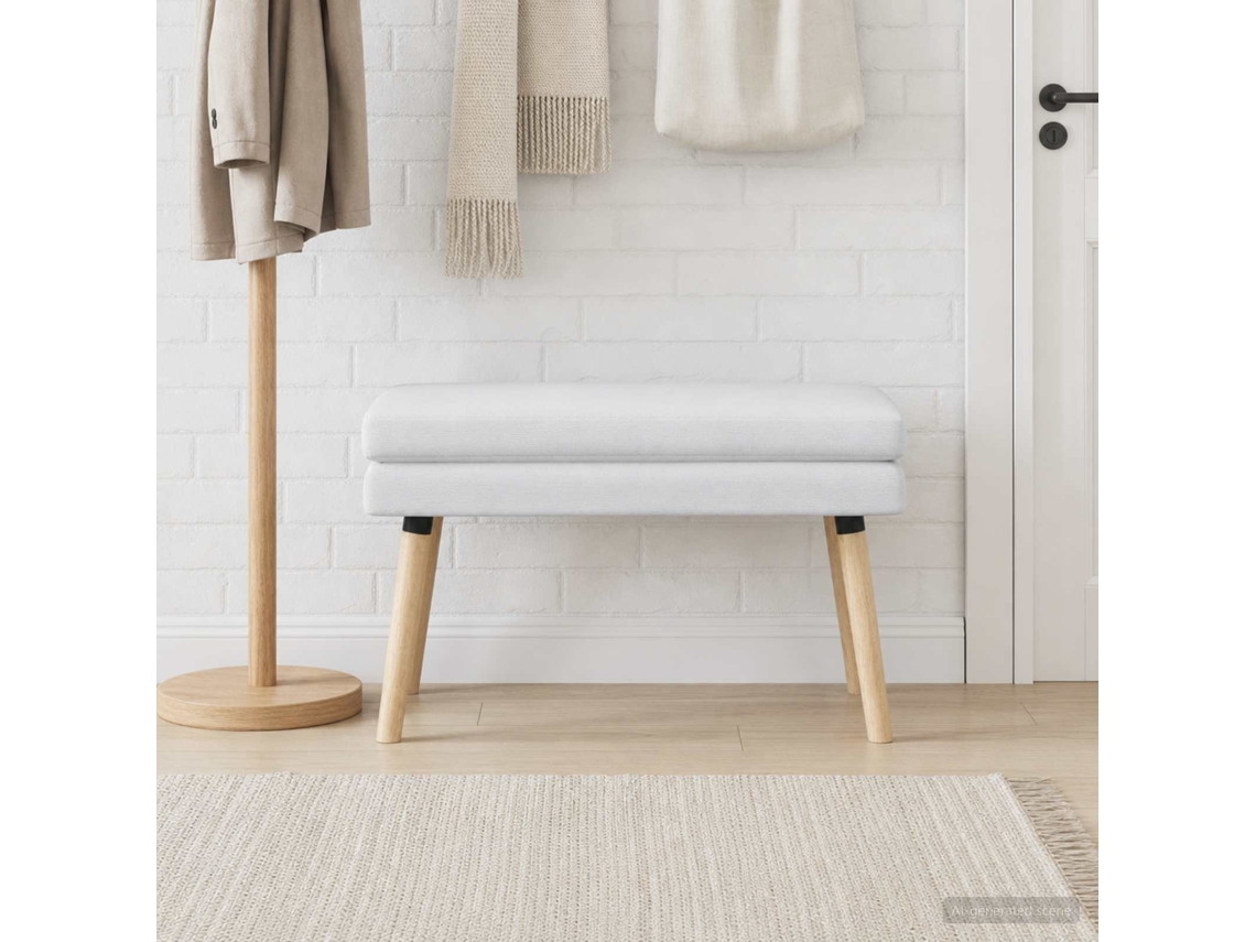 Vidaxl Banco De Camadas Duplas Branco 80 X 40 X 47 Cm Tecido