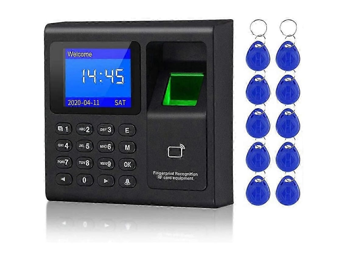 Sistema De Controle De Acesso Biométrico Rfid Com Teclado E Relógio Eletrônico De Ponto Usb