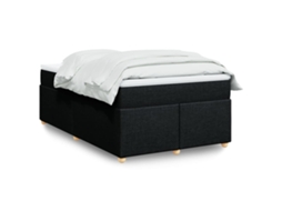 Vidaxl Cama Com Molas/colchão 120x200 Cm Tecido Preto