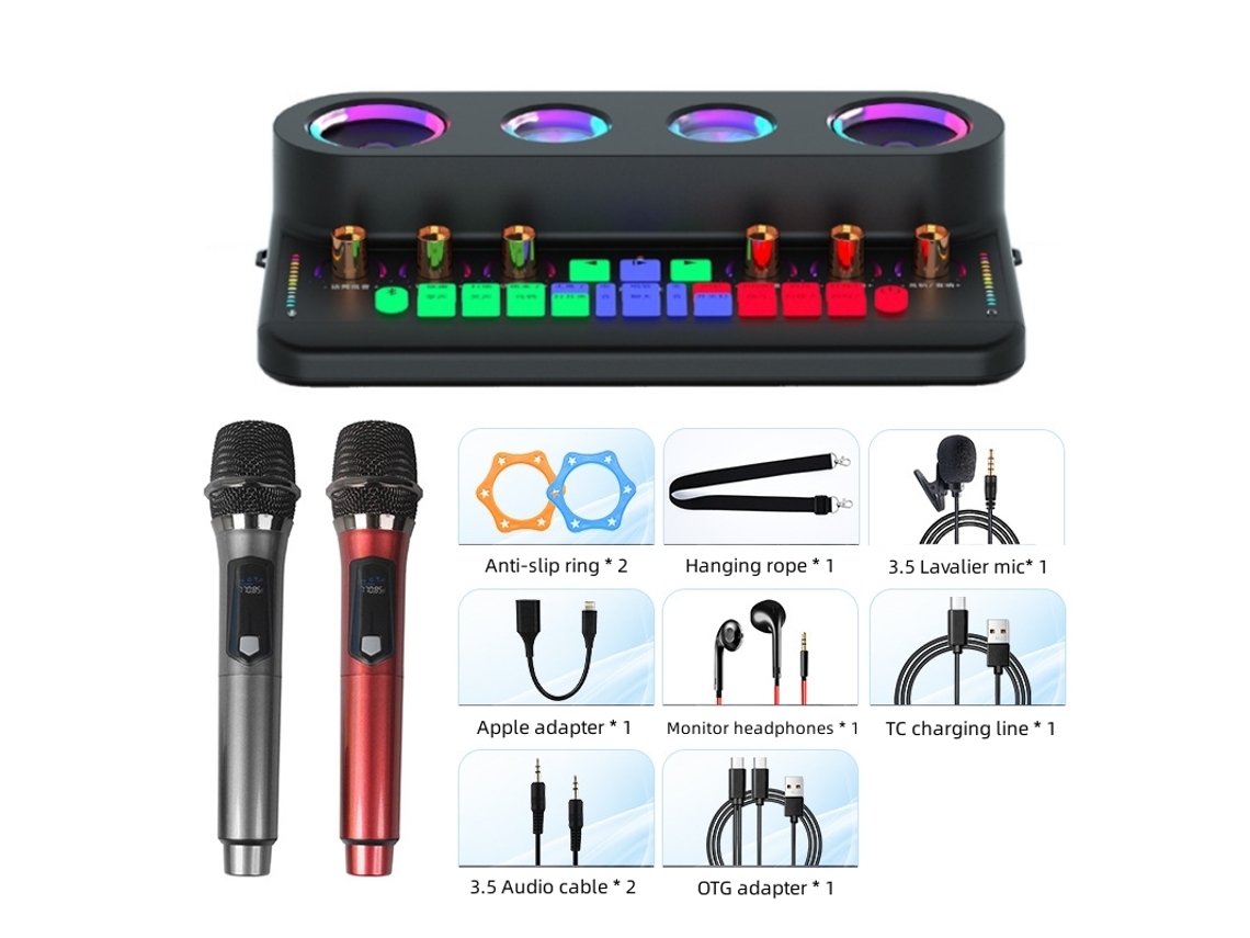 S20 Versão Em Inglês Placa De Som Alto Falante Karaokê Bluetooth Alto Falante