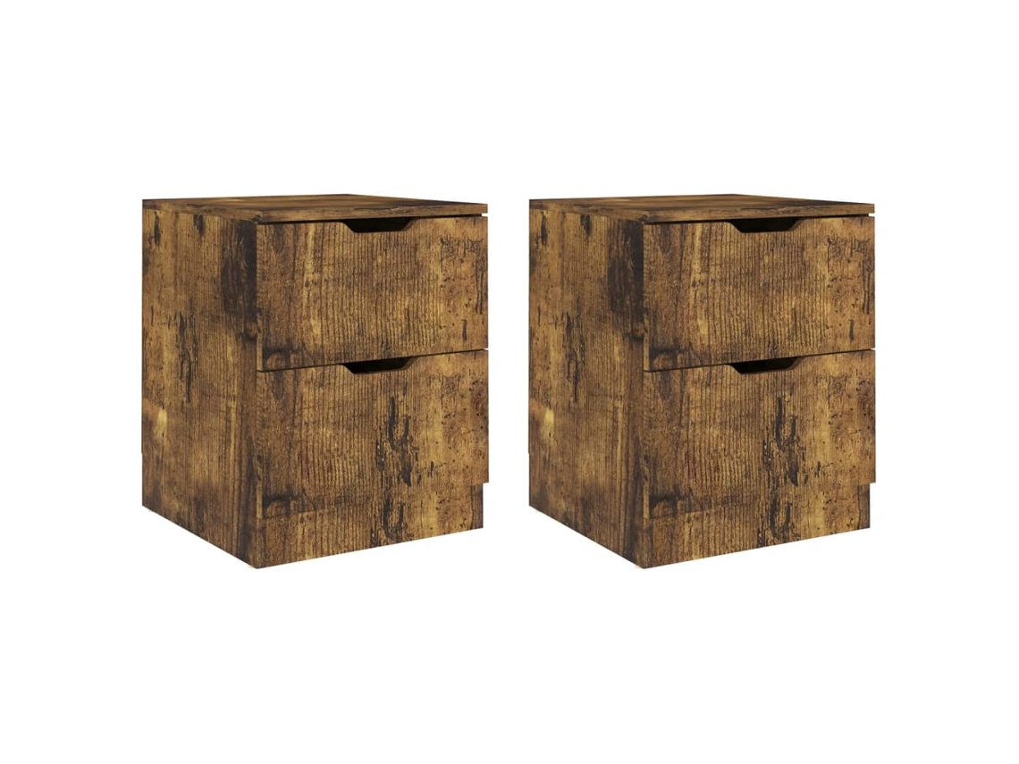 Bedside Cabinet, Bedside Cabinets Vidaxl Marrom Madeira Processada (n/a)