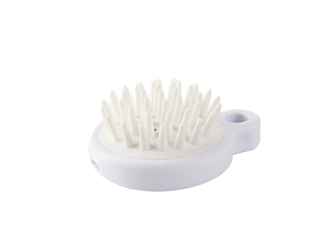 Escova De Massagem Para Cabelo E Couro Cabeludo 37 Dentes Silicone Macio Bege Para Lavar Cabelo